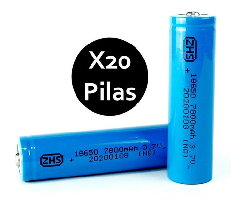 Pack De 20 Pilas Baterias 18650 Recargables Zhs 7800mah 3.7v