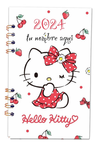 Agenda 2024 Diaria Hello Kitty Personalizada Con Stickers 