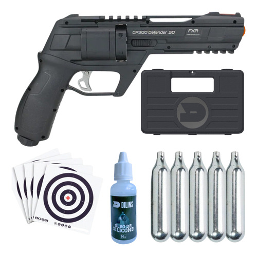 Pistola Pressao .50 Airgun Co2 Defender Cp300 Home Defense