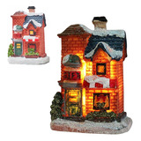 Lámpara De Calle Con Adorno De Casa De Navidad En Miniatura