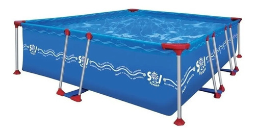 Pileta Estructural Rectangular Sol De Verano S300 Con Capacidad De 4600 Litros De 3m De Largo X 2.2m De Ancho De 340cm De Diámetro  Azul Diseño Olas