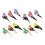 12 X Espuma Artificial Pájaros Figuras Ornamento Diy Craft
