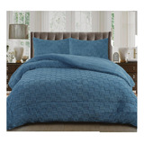 Plumón Cobertor 2 Plza 250x270 Azul Texturizado Cuadrille Tf