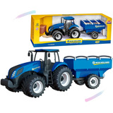 Miniatura Trator New Holland Trator T8 Escala 1/30 Usual Cor Graneleiro