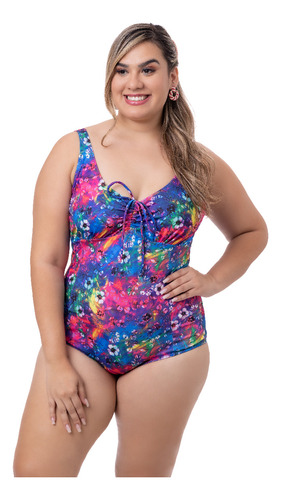 Maiô Plus Size Moda Praia Natação Sem Bojo