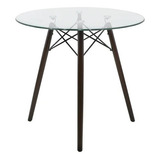 Mesa De Comedor Oslo Cristal Mob-t8 Nogal