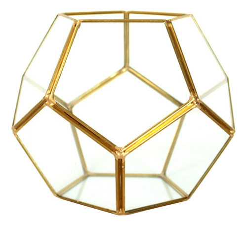 Caja De Presentación Geométrica De Cristal De La Con Cobre