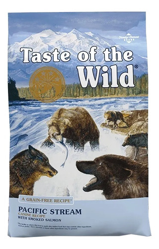 Alimento Taste Of The Wild Pacific Stream Canine Para Perro Adulto Todos Los Tamaños Sabor Salmón En Bolsa De 5lb