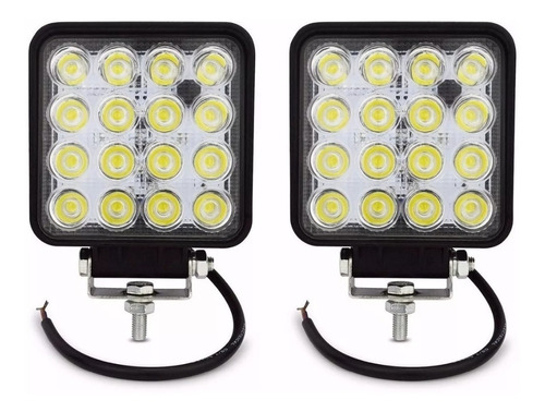 Par De Faro Led Auxiliar 16 Led 48w Cuatri 4x4 Off Road Agro