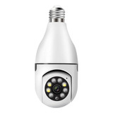 Camera Lampada Espiã E Segurança Wifi Giratória 360 Detector