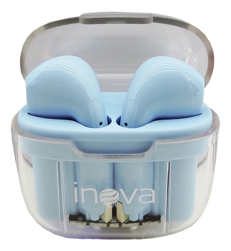 Fone De Ouvido Bluetooth Sem Fio Tws In-ear Auricular Inova Cor Azul