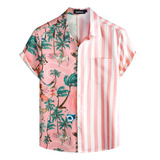 Camisa Hawaiana Ajustada Con Solapa Para Hombre [u]