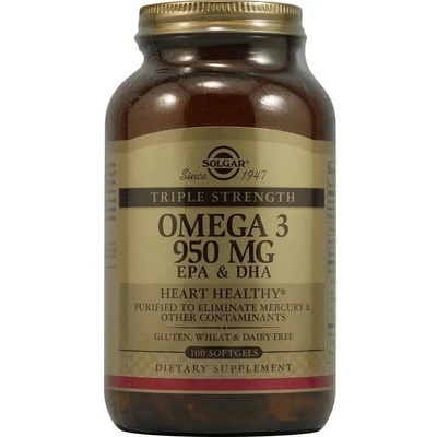 Solgar Omega-3 Epa y Dha 950 mg con 100 cápsulas blandas | Envío gratis