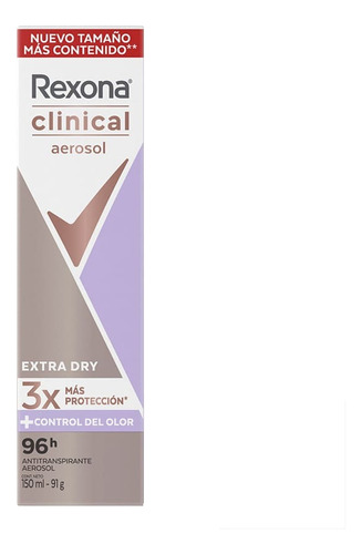 Antitranspirante Aerosol Rexona Clinical Extra Dry X 150 Ml