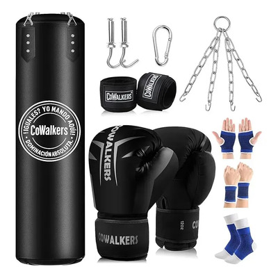 Saco De Boxeo Profesional 1.2 M Incluye Guantes, Gancho Y Cadena De Acero Inoxidable Ideal Para Entrenamiento En Casa, Taekwondo Y Kickboxing | Meses sin interés