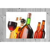 Vinilo Decorativo 50x75cm Botella Vino Bebida Tragos