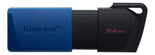 Memoria Usb Kingston Datatraveler Exodia M Retractil 64gb Color Azul