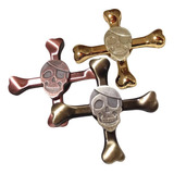 3 Paq. Spinner Metálico Calavera Pirata 3 Colores + Envío