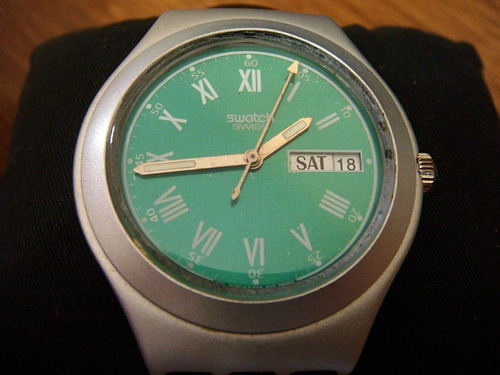 Reloj Swatch Irony Aluminium Fechador Swiss Made Verde