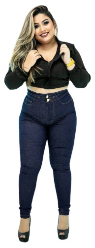 Calça Jeans Feminina Cintura Mágica Plus Size Mamacita