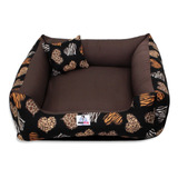 Cama Caminha Pet Para Cachorro E Gato - Tamanho M 60x60 Cor Coração Safari