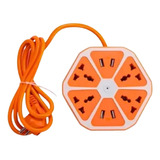 Zapatilla Hexagonal 6 Enchufes Toma Corriente 2 Usb 1,80 M.