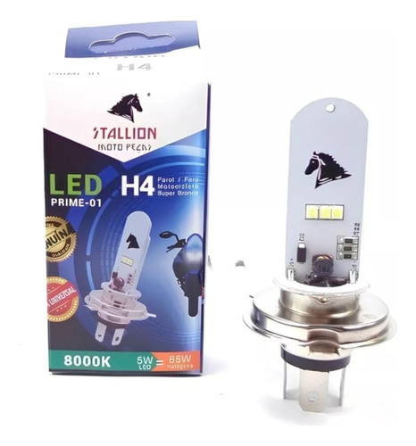 Led Lampada H4 Moto Carro 8000k Cavalinho Efeito Xenon Azul