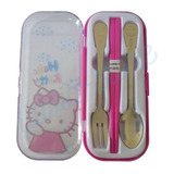 Cubiertos Portátiles Con Palillos Y Estuche De Hello Kitty