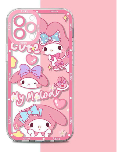 Bonita Funda De Teléfono Sanrio Kuromi Para iPhone 15, 14, 1