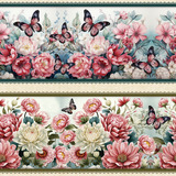 Tricoline Digital Barrado Borboletário, 50cm X 1,50mt