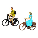 2x Figuras De Ciclista Realistas En Escala 1/87 Little