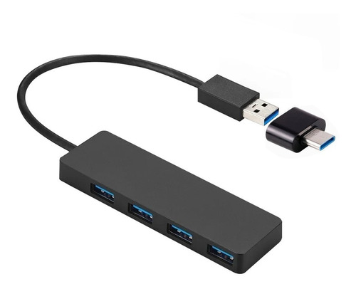 Splitter Hub 4 Puertos Usb 2.0 + Adaptador Otg