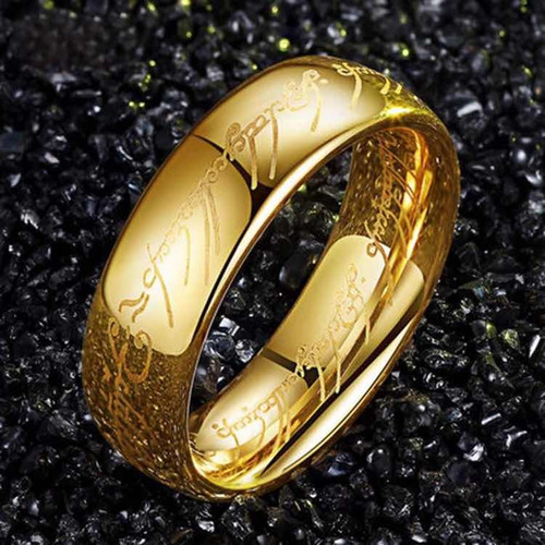 Anillo Señor De Los Anillos En Acero Baño En Oro 18k