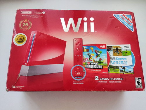 Nintendo Wii Roja Edicion 25th Anniversary En Caja Original