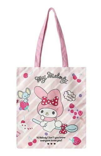 Bolsa Tote De Lona Hello Kitty My Melody Cinnamoroll Miniso