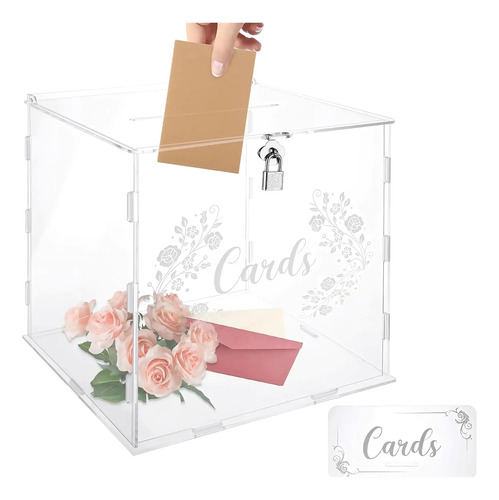 Caja Buzón Alcancías Dinero P\u002Fsobres Boda Cerradura 25*25*25 | MercadoLibre