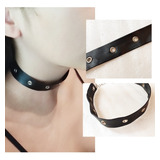 Collar Gargantilla Unisex Choker Símil Cuero Tachas Círculo 