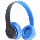 Fone De Ouvido Corrida Bluetooth Regulavel Mp3 Entrada P2 Cor Azul/cinza