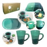 Set Desayuno Taza Cerámica Regalo Caja Kit Artesanal Kvjp028