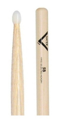 Baquetas Palillos Vater 5b Punta Nylon Hickory Vh5bn