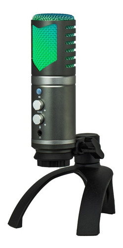 Microfono Rsdr09 Condensador Cardioide Usb Multipatron Gamer Color Gris Oscuro