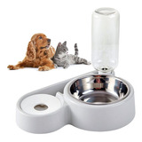 Comedero Dispenser Mascota Perro Gato Alimento Balanceado Color Gris