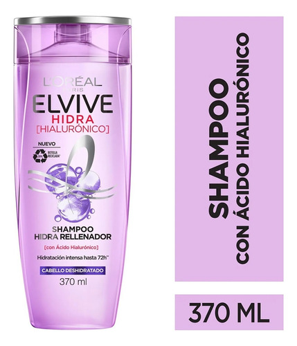  L'oréal Paris Shampoo Elvive Hidra Hialurónico, 370ml