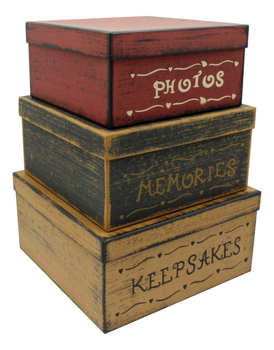 Cvhomedeco. Primitive Vintage - Cajas De Cartn Para Anidar F