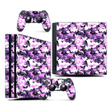 Skin Ps4 Pro Compatível Playstation Camo Purple Roxo