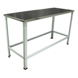 Mesa Bancada Central Tampo Inox Industrial P/ Chopeira 