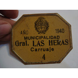 Antigua Patente De Carruaje 4 Gral Las Heras1940 7x6cm