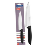 Cuchillo Para Chef Tramontina Plenus 7 De Acero Inoxidable Con Mango Negro