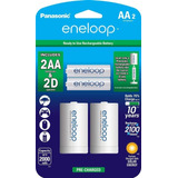 Adaptador Pilas Tamaño D C/pilas Recar. Panasonic Eneloop Aa