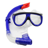 Kit De Buceo Lentes Con Snorkel Color Azul - Ps